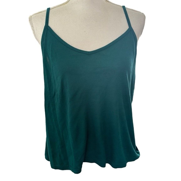 Daniel Rainn Anthropologie Solid Teal V-Neck Banded Bottom Blouse Sz XL W Tank - Picture 4 of 10